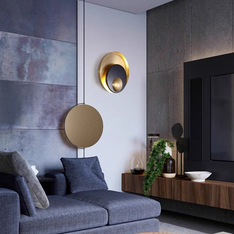 現代的なスカンジナビアの丸型金具大理石1灯壁取り付け用燭台ランプリビングルーム用