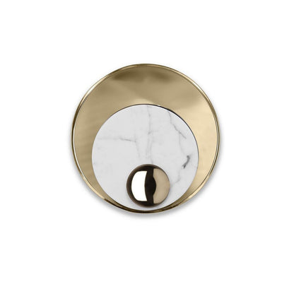 現代的なスカンジナビアの丸型金具大理石1灯壁取り付け用燭台ランプリビングルーム用