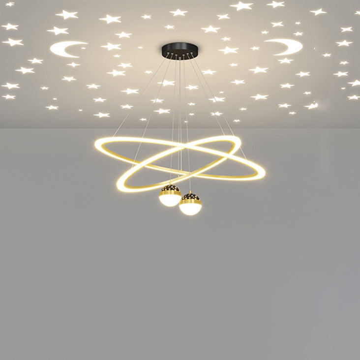 ثريا LED معاصرة بتصميم إسكندنافي دائري من الأكريليك والألومنيوم والحديد لغرفة المعيشة