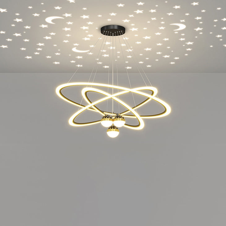 ثريا LED معاصرة بتصميم إسكندنافي دائري من الأكريليك والألومنيوم والحديد لغرفة المعيشة