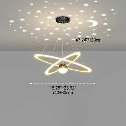 ثريا LED معاصرة بتصميم إسكندنافي دائري من الأكريليك والألومنيوم والحديد لغرفة المعيشة
