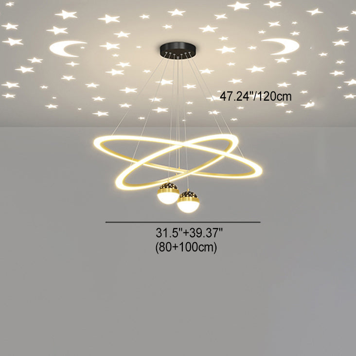 ثريا LED معاصرة بتصميم إسكندنافي دائري من الأكريليك والألومنيوم والحديد لغرفة المعيشة