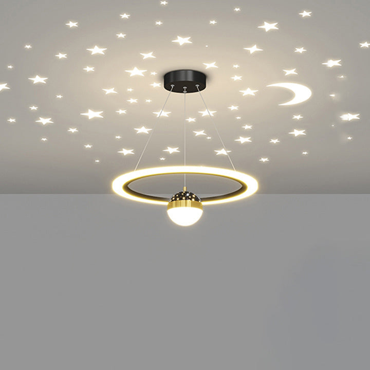 ثريا LED معاصرة بتصميم إسكندنافي دائري من الأكريليك والألومنيوم والحديد لغرفة المعيشة