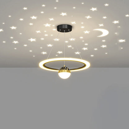 ثريا LED معاصرة بتصميم إسكندنافي دائري من الأكريليك والألومنيوم والحديد لغرفة المعيشة