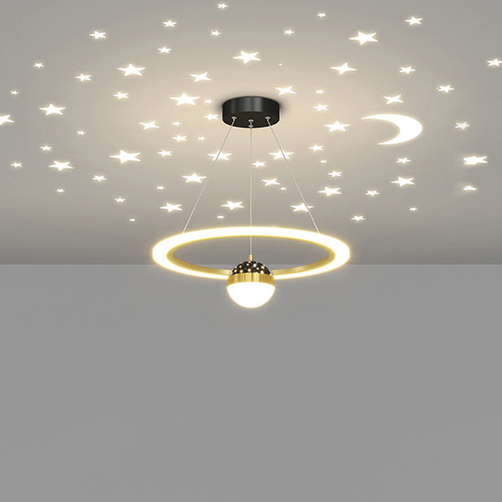 ثريا LED معاصرة بتصميم إسكندنافي دائري من الأكريليك والألومنيوم والحديد لغرفة المعيشة