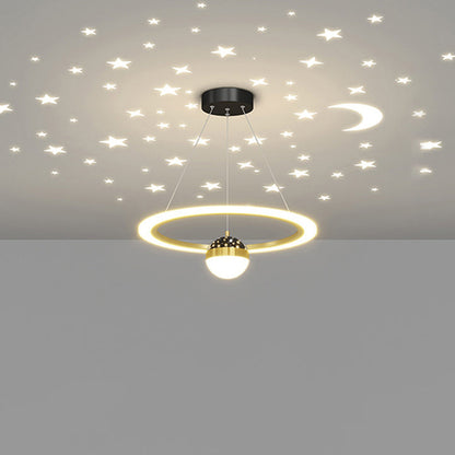 ثريا LED معاصرة بتصميم إسكندنافي دائري من الأكريليك والألومنيوم والحديد لغرفة المعيشة