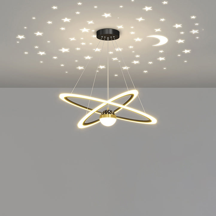 ثريا LED معاصرة بتصميم إسكندنافي دائري من الأكريليك والألومنيوم والحديد لغرفة المعيشة