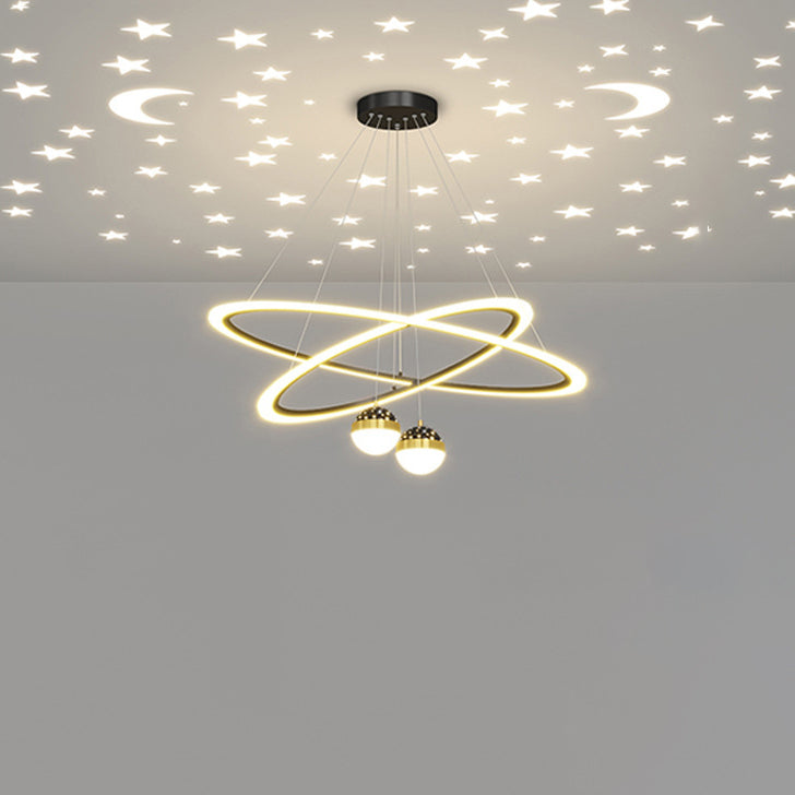 ثريا LED معاصرة بتصميم إسكندنافي دائري من الأكريليك والألومنيوم والحديد لغرفة المعيشة