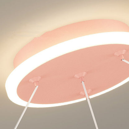 Modern Art Deco Kids Astronaut Planet Round Acrylic Iron LED Chandelier For Living Room