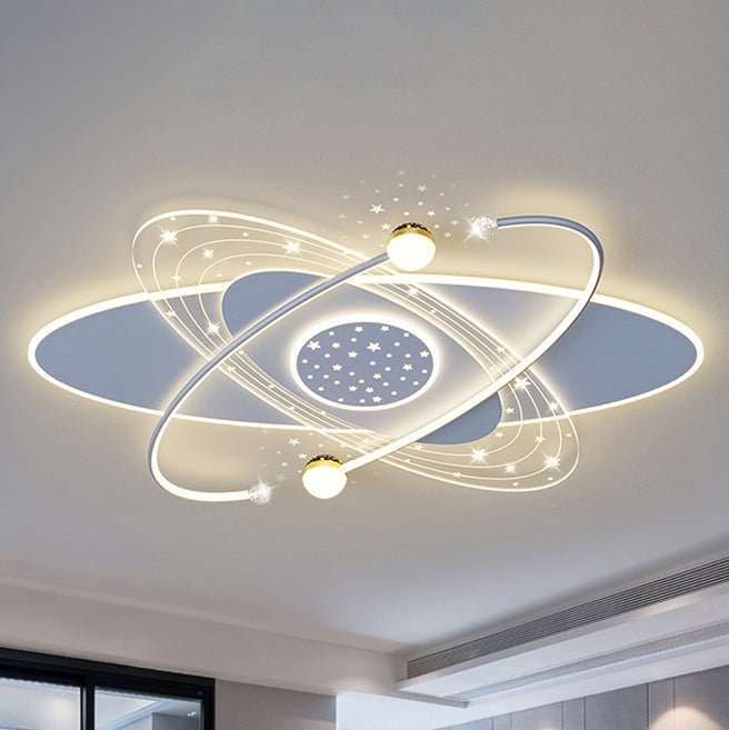 Modern Minimalist Flower Cloud Acrylic Hardware LED Flush Mount Ceiling Light For Bedroom