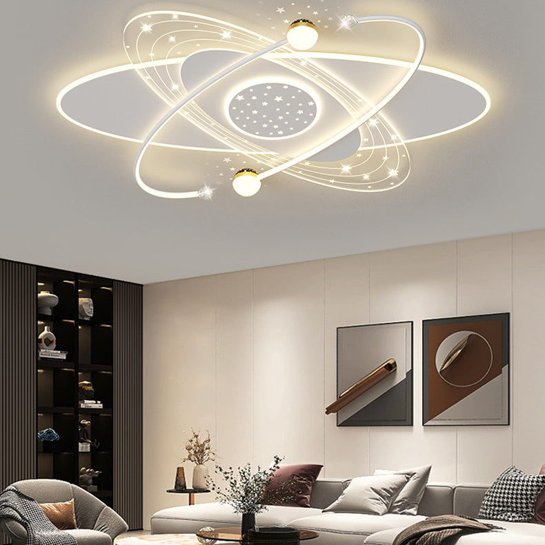 Modern Minimalist Flower Cloud Acrylic Hardware LED Flush Mount Ceiling Light For Bedroom