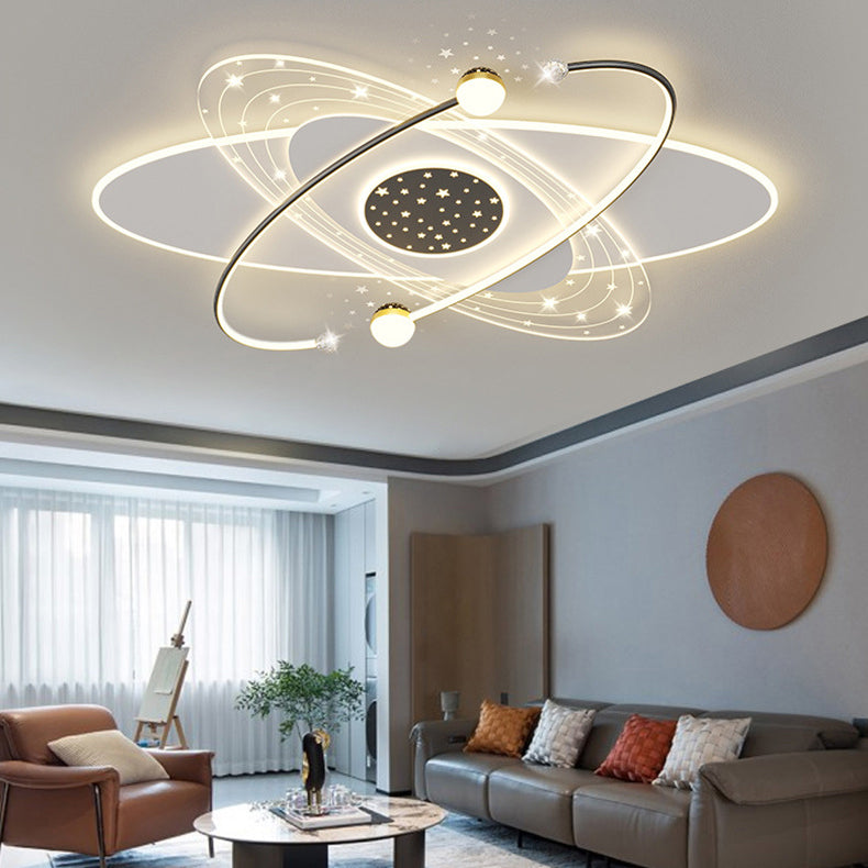Modern Minimalist Flower Cloud Acrylic Hardware LED Flush Mount Ceiling Light For Bedroom