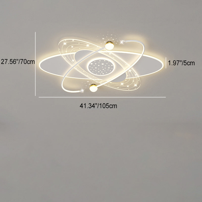 Modern Minimalist Flower Cloud Acrylic Hardware LED Flush Mount Ceiling Light For Bedroom