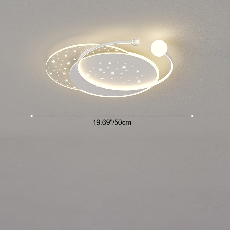 Modern Minimalist Round Square Acrylic Hardware LED Flush Mount Ceiling Light For Bedroom