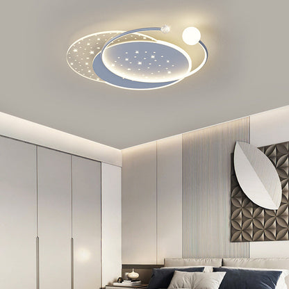 Modern Minimalist Round Square Acrylic Hardware LED Flush Mount Ceiling Light For Bedroom