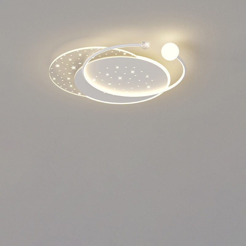 Modern Minimalist Round Square Acrylic Hardware LED Flush Mount Ceiling Light For Bedroom