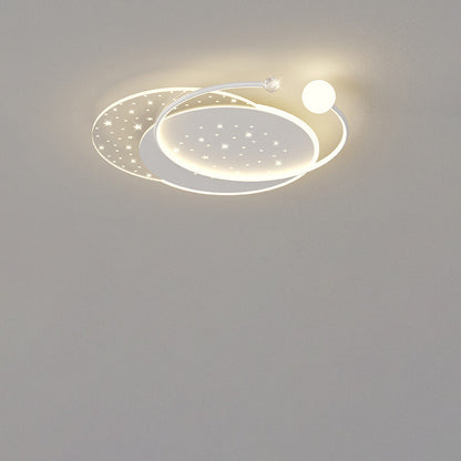 Modern Minimalist Round Square Acrylic Hardware LED Flush Mount Ceiling Light For Bedroom