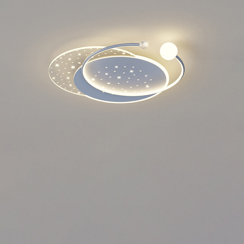 Modern Minimalist Round Square Acrylic Hardware LED Flush Mount Ceiling Light For Bedroom