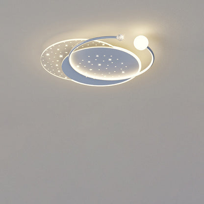 Modern Minimalist Round Square Acrylic Hardware LED Flush Mount Ceiling Light For Bedroom