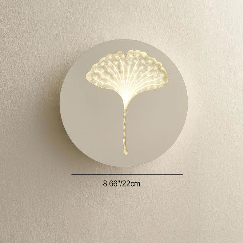 Modern Minimalist Round Rectangular Clover Ginkgo Biloba Acrylic Iron LED Wall Sconce Lamp For Living Room