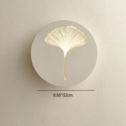 Modern Minimalist Round Rectangular Clover Ginkgo Biloba Acrylic Iron LED Wall Sconce Lamp For Living Room