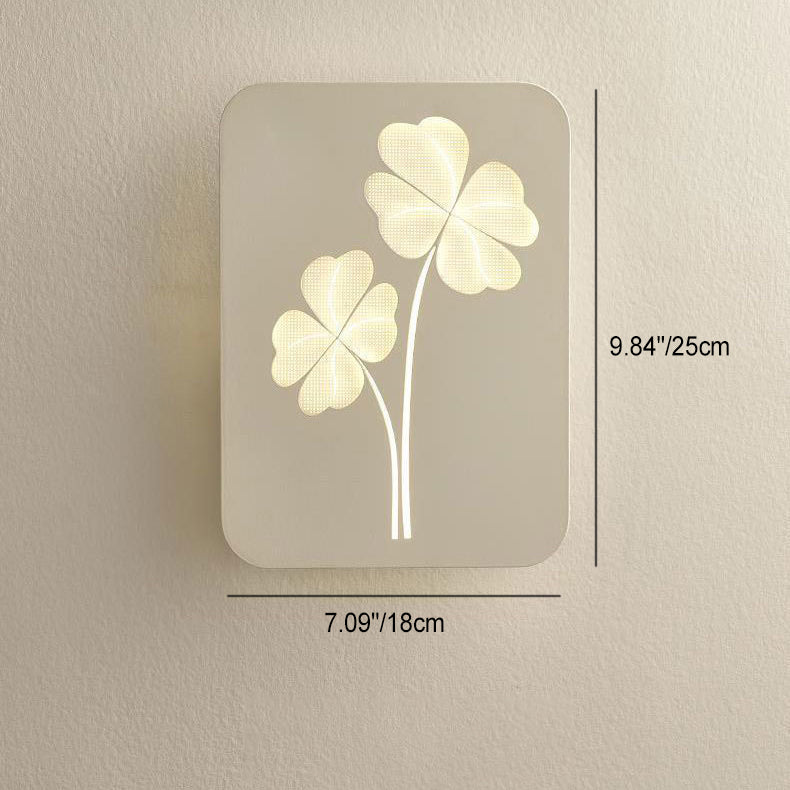 Modern Minimalist Round Rectangular Clover Ginkgo Biloba Acrylic Iron LED Wall Sconce Lamp For Living Room
