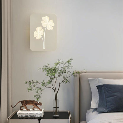 Modern Minimalist Round Rectangular Clover Ginkgo Biloba Acrylic Iron LED Wall Sconce Lamp For Living Room