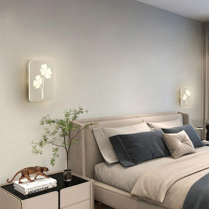 Modern Minimalist Round Rectangular Clover Ginkgo Biloba Acrylic Iron LED Wall Sconce Lamp For Living Room