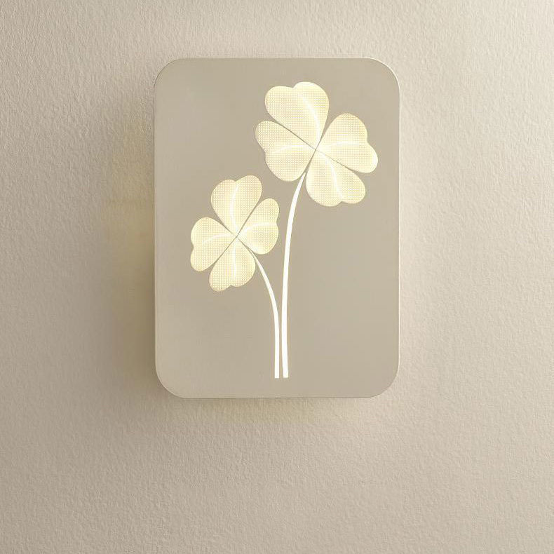Modern Minimalist Round Rectangular Clover Ginkgo Biloba Acrylic Iron LED Wall Sconce Lamp For Living Room