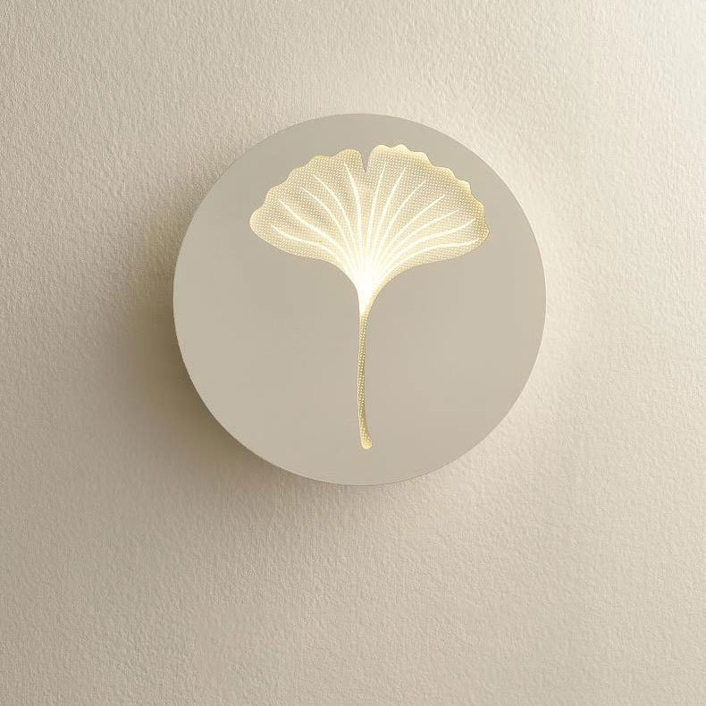 Modern Minimalist Round Rectangular Clover Ginkgo Biloba Acrylic Iron LED Wall Sconce Lamp For Living Room