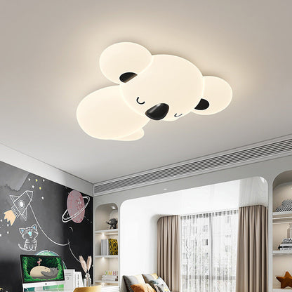 Modern Art Deco Kids Cartoon Koala Bear PE Iron LED Flush Mount Ceiling Light For Bedroom