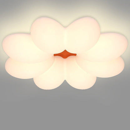 Modern Minimalist Floral Round Acrylic PE Iron LED Flush Mount Ceiling Light For Bedroom