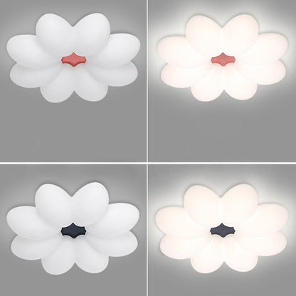 Modern Minimalist Floral Round Acrylic PE Iron LED Flush Mount Ceiling Light For Bedroom