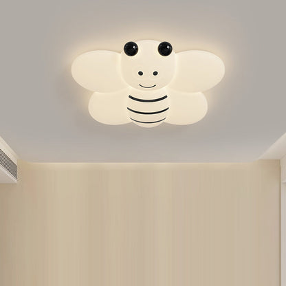Contemporary Creative Cartoon Bee Airplane Rabbit Plastic Iron LED Flush Mount Ceiling Light For Living Room