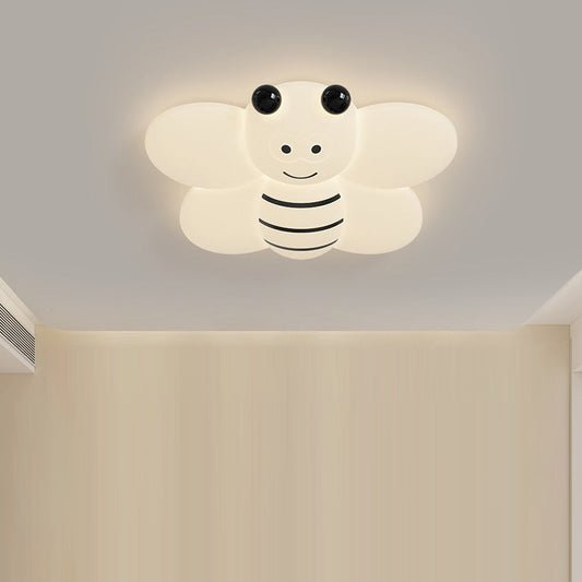 Contemporary Creative Cartoon Bee Airplane Rabbit Plastic Iron LED Flush Mount Ceiling Light For Living Room