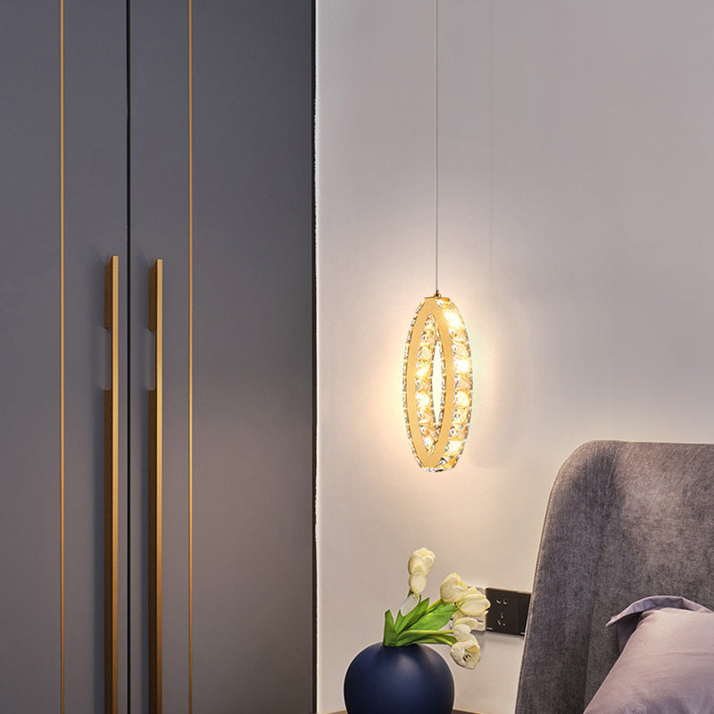 Modern Luxury Cube Drum Hexagon Flower Pentagon Oval Crystal Stainless Steel LED Pendant Light For Living Room