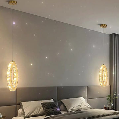 Modern Luxury Cube Drum Hexagon Flower Pentagon Oval Crystal Stainless Steel LED Pendant Light For Living Room