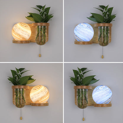 مصباح حائطي بتصميم عمودي من الزجاج البلوطي بتصميم آرت ديكو حديث، لغرفة المعيشة، مزود بإضاءة واحدة