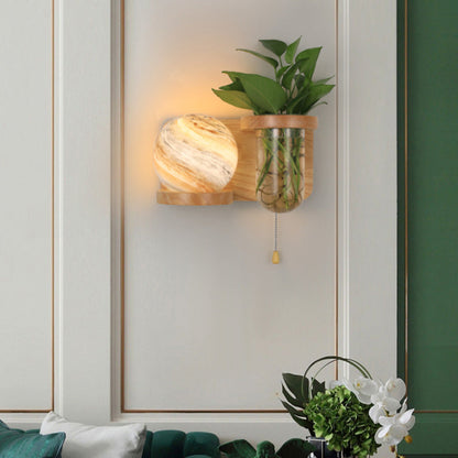 مصباح حائطي بتصميم عمودي من الزجاج البلوطي بتصميم آرت ديكو حديث، لغرفة المعيشة، مزود بإضاءة واحدة