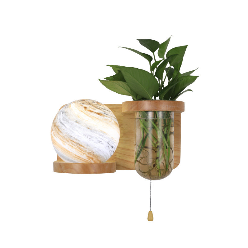 مصباح حائطي بتصميم عمودي من الزجاج البلوطي بتصميم آرت ديكو حديث، لغرفة المعيشة، مزود بإضاءة واحدة