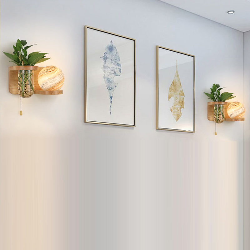 مصباح حائطي بتصميم عمودي من الزجاج البلوطي بتصميم آرت ديكو حديث، لغرفة المعيشة، مزود بإضاءة واحدة