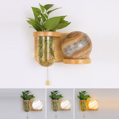 مصباح حائطي بتصميم عمودي من الزجاج البلوطي بتصميم آرت ديكو حديث، لغرفة المعيشة، مزود بإضاءة واحدة