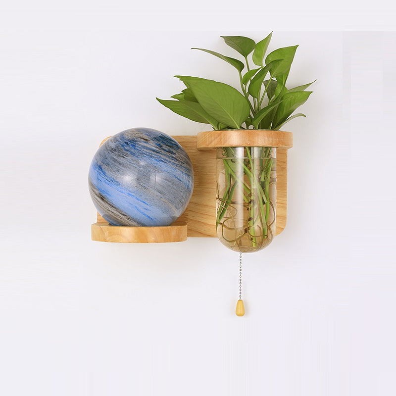 مصباح حائطي بتصميم عمودي من الزجاج البلوطي بتصميم آرت ديكو حديث، لغرفة المعيشة، مزود بإضاءة واحدة