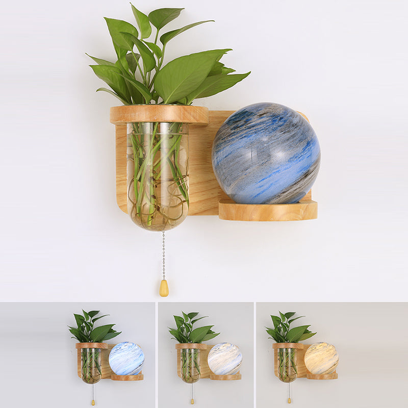 مصباح حائطي بتصميم عمودي من الزجاج البلوطي بتصميم آرت ديكو حديث، لغرفة المعيشة، مزود بإضاءة واحدة