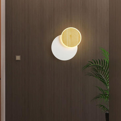 現代的なスカンジナビアの円形四角アクリル鉄製LED壁取り付け用燭台ランプ（リビングルーム用） 