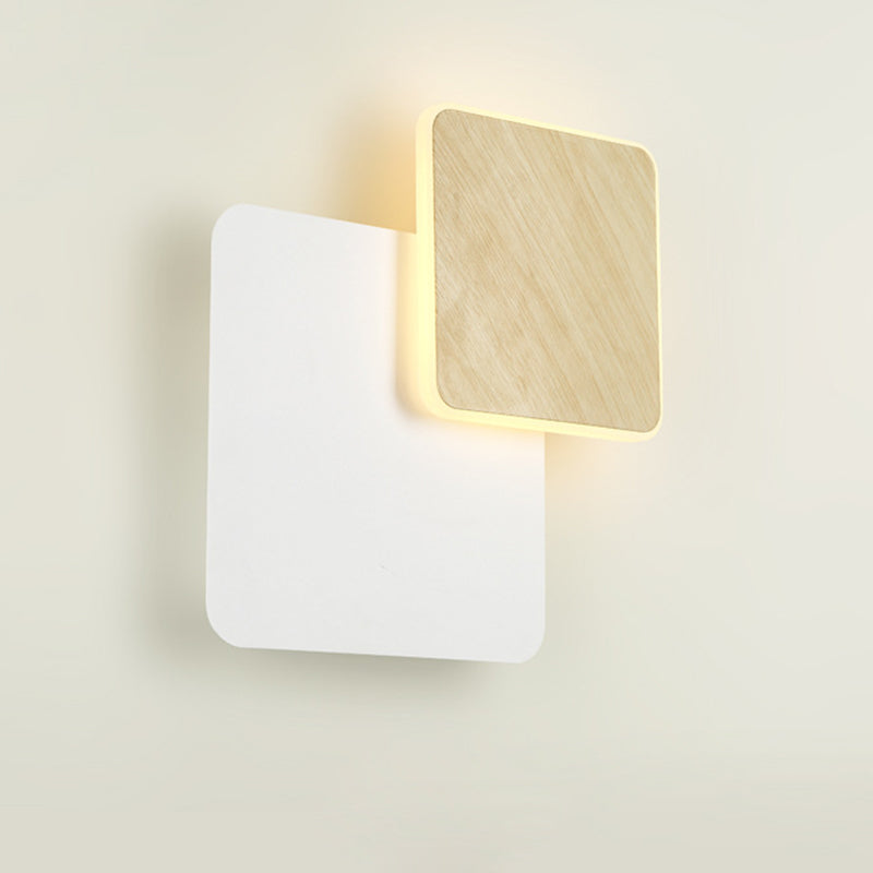 現代的なスカンジナビアの円形四角アクリル鉄製LED壁取り付け用燭台ランプ（リビングルーム用） 