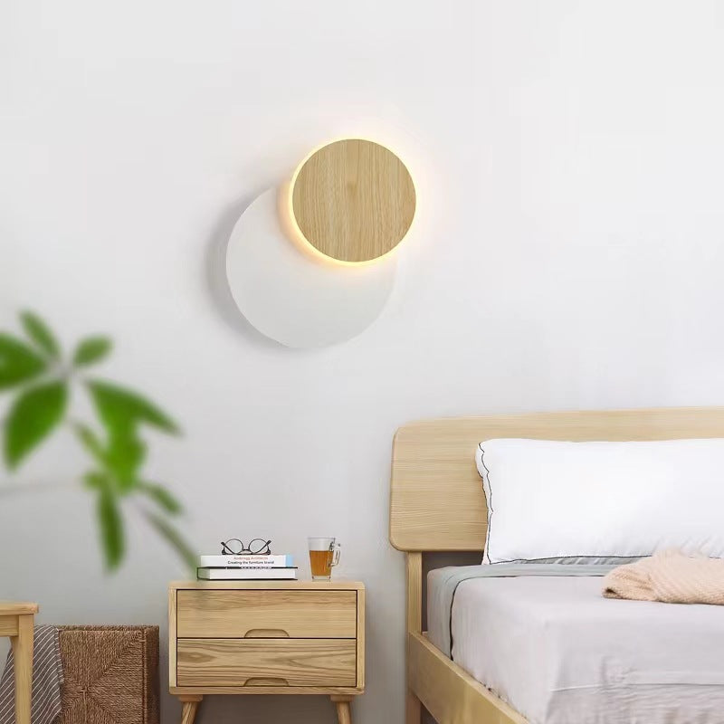 現代的なスカンジナビアの円形四角アクリル鉄製LED壁取り付け用燭台ランプ（リビングルーム用） 