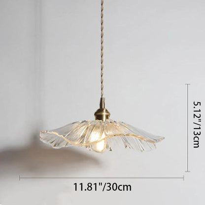 Contemporary Scandinavian Flowers Petals Irregular Round Glass Iron 1-Light Pendant Light For Living Room