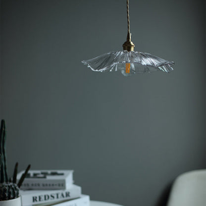 Contemporary Scandinavian Flowers Petals Irregular Round Glass Iron 1-Light Pendant Light For Living Room
