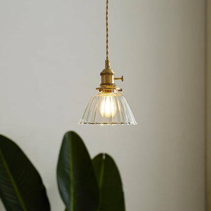 Contemporary Nordic Cylinder Ball Bowl Glass Brass 1-Light Pendant Light For Living Room